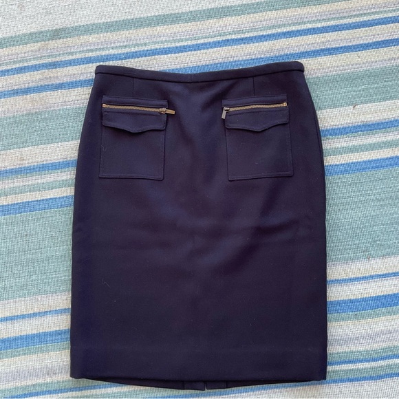 NEW J Crew black A line 100% wool skirt office career lined 12 - Picture 1 of 5